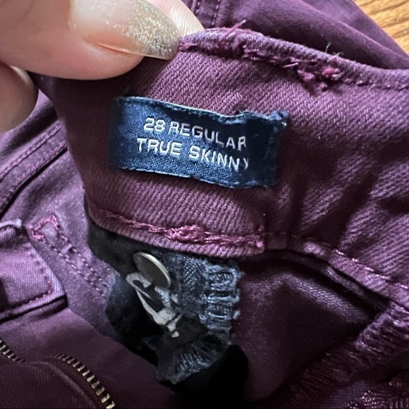 GAP DENIM TRUE SKINNY PLUM PURPLE JEANS‎ SIZE 28R - Picture 13 of 15